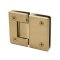 FHC Jr Preston 180 Degree Glass-To-Glass Hinge for Shower Doors - 1/4" Tempered Glass- Rear, Satin Brass (US4) Finished