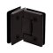 FHC Jr Preston 90 Degree Glass-To-Glass Hinge for Shower Doors - 1/4" Tempered Glass- Rear, Matte Black (BLK) Finished
