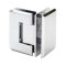 FHC Jr Preston 90 Degree Glass-To-Glass Hinge for Shower Doors - 1/4" Tempered Glass, Polished Chrome (US26) Finished
