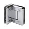 FHC Jr Preston 90 Degree Glass-To-Glass Hinge for Shower Doors - 1/4" Tempered Glass- Rear, Polished Chrome (US26) Finished