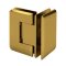 FHC Jr Preston 90 Degree Glass-To-Glass Hinge for Shower Doors - 1/4" Tempered Glass, Satin Brass (US4) Finished