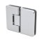 FHC Pasadena HD Beveled Glass To Glass 180 Degree Hinge for Shower Doors - Offset Back Plate, Polished Chrome (US26) Finished