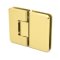FHC Pasadena HD Beveled Glass To Glass 180 Degree Hinge for Shower Doors - Offset Back Plate, Satin Brass (US4) Finished