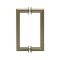 FHC 6" Mitered Round Series Back-To-Back Shower Door Handles- Side view, Satin Bronze (US10) Finished