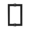 FHC 6" Mitered Round Series Back-To-Back Shower Door Handles- Side view, Matte Black (BLK) Finished