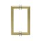 FHC 6" Mitered Round Series Back-To-Back Shower Door Handles- Side view, Satin Brass (US4) Finished