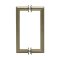 FHC 8" Mitered Round Series Back-To-Back Shower Door Handles- Side view, Satin Bronze (US10) Finished