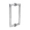 FHC 8" Mitered Round Series Back-To-Back Shower Door Handles, Polished Chrome (US26) Finished