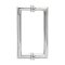 FHC 8" Mitered Round Series Back-To-Back Shower Door Handles- Side view, Polished Nickel (US14) Finished