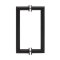 FHC 8" Mitered Round Series Back-To-Back Shower Door Handles- Side view, Matte Black (BLK) Finished