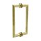 FHC 8" Mitered Round Series Back-To-Back Shower Door Handles, Satin Brass (US4) Finished