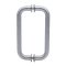 FHC 8" Center-To-Center Tubular Shower Door Handles- Side view, Satin Nickel (US15) Finished