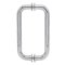 FHC 8" Center-To-Center Tubular Shower Door Handles- Side view, Polished Chrome (US26) Finished