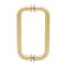 FHC 8" Center-To-Center Tubular Shower Door Handles- Side view, Satin Brass (US4) Finished