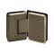 FHC Preston Beveled Glass To Glass 135 Degree Hinge for Shower Doors - 3/8" - 1/2" Tempered Glass- Rear, Satin Bronze (US10) Finished