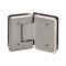 FHC Preston Beveled Glass To Glass 135 Degree Hinge for Shower Doors - 3/8" - 1/2" Tempered Glass- Rear, Satin Nickel (US15) Finished