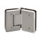 FHC Preston Beveled 5 Degree Positive Close Glass To Glass Hinge for Shower Doors - 135 Degree- Rear, Satin Nickel (US15) Finished