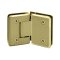 FHC Preston Beveled Glass To Glass 135 Degree Hinge for Shower Doors - 3/8" - 1/2" Tempered Glass- Rear, Satin Brass (US4) Finished