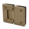 FHC Preston Series 180 Degree Glass To Glass Hinge for Shower Doors - 3/8" to 1/2" Glass- Rear, Satin Bronze (US10) Finished