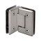 FHC Jr Preston 90 Degree Glass-To-Glass Hinge for Shower Doors - 1/4" Tempered Glass- Rear, Satin Nickel (US15) Finished