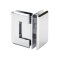 FHC Preston Beveled Glass To Glass 90 Degree Hinge for Shower Doors - 3/8" to 1/2" Glass, Polished Chrome (US26) Finished