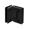 FHC Preston Beveled Glass To Glass 90 Degree Hinge for Shower Doors - 3/8" to 1/2" Glass, Polished Chrome (US26) FinishedFHC Preston Beveled Glass To Glass 90 Degree Hinge for Shower Doors - 3/8" to 1/2" Glass- Rear, Matte Black (BLK) Finished