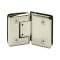 FHC Preston Series 135 Degree Adjustable Glass-To-Glass Hinge for Shower Doors - 3/8" To 1/2" Glass- Rear, Polished Nickel (US14) Finished