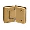 FHC Preston Series 135 Degree Adjustable Glass-To-Glass Hinge for Shower Doors - 3/8" To 1/2" Glass- Rear, Satin Brass (US4) Finished