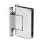 FHC Preston Adjustable Beveled Wall Mount Hinge for Shower Doors - Full Back Plate, Polished Chrome (US26) Finished