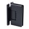 FHC Preston Adjustable Beveled Wall Mount Hinge for Shower Doors - Full Back Plate, Matte Black (BLK) Finished