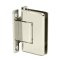 FHC Preston Adjustable Beveled Wall Mount Hinge for Shower Doors - Full Back Plate, Polished Nickel (US14) Finished