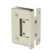 FHC Preston Adjustable Beveled Wall Mount Hinge for Shower Doors - Full Back Plate- Rear, Polished Nickel (US14) Finished