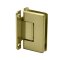 FHC Preston Adjustable Beveled Wall Mount Hinge for Shower Doors - Full Back Plate, Satin Brass (US4) Finished
