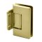 FHC Preston Adjustable Beveled Wall Mount Hinge for Shower Doors - Short Back Plate, Satin Brass (US4) Finished