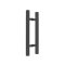 FHC 10" Square Ladder Back-To-Back 6" Center-To-Center Shower Door Handles, Matte Black (BLK) Finished