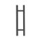 FHC 10" Square Ladder Back-To-Back 6" Center-To-Center Shower Door Handles- Side View, Matte Black (BLK) Finished