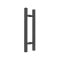 FHC 12" Square Ladder Back-To-Back 8" Center-To-Center Shower Door Handles, Matte Black (BLK) Finished