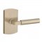 Emtek EM7100BR Bryce Lever on #4 Rosette Tumbled White Bronze