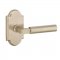 Emtek EM7108BR Bryce Lever on #1 Rosette Tumbled White Bronze