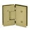 FHC Venice Series 135 Degree Glass To Glass Hinge for Shower Doors - 3/8"-1/2" Tempered Glass- Rear,  Satin Brass (US4) Finished
