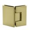FHC Venice Series 135 Degree Glass To Glass Hinge for Shower Doors - 3/8"-1/2" Tempered Glass,  Satin Brass (US4) Finished
