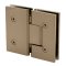 FHC Venice Series 180 Degree Glass To Glass Hinge for Shower Doors - 3/8" to 1/2" Tempered Glass- Rear, Satin Bronze (US10) Finished