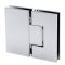 FHC Venice Series 180 Degree Glass To Glass Hinge for Shower Doors - 3/8" to 1/2" Tempered Glass, Polished Chrome (US26) Finished