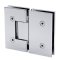 FHC Venice Series 180 Degree Glass To Glass Hinge for Shower Doors - 3/8" to 1/2" Tempered Glass- Rear, Polished Chrome (US26) Finished
