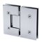 FHC Venice Square 5 Degree Positive Close Glass To Glass 180 Degree Hinge for Shower Doors- Rear, Polished Chrome (US26) Finished
