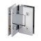 FHC Venice Square Glass To Glass 90 Degree Hinge for Shower Doors - 3/8" to 1/2" Tempered Glass- Rear, Polished Chrome (US26) Finished
