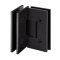 FHC Venice Square Glass To Glass 90 Degree Hinge for Shower Doors - 3/8" to 1/2" Tempered Glass- Rear, Matte Black (BLK) Finished