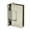 FHC Venice Adjustable Square Wall Hinge for Shower Doors - Full Back Plate, Polished Nickel (US14) Finished