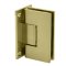 FHC Venice Adjustable Square Wall Hinge for Shower Doors - Full Back Plate, Satin Brass (US4) Finished