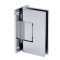 FHC Venice Square 5 Degree Positive Close Wall Mount Hinge for Shower Doors - Full Back Plate, Polished Chrome (US26) Finished